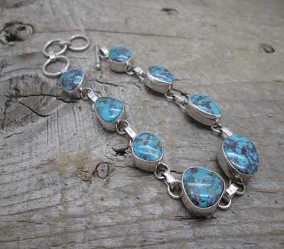 Native American Jewelry Link Bracelet Turquoise